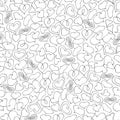 Seamless pattern of different hearts